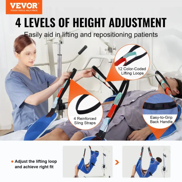 VEVOR Universal Full Body Patient Lift Sling Large Transfer Sling 500LB Capacity